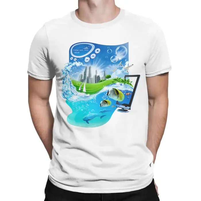 Frutiger Aero World Vaporwave T-Shirt pour hommes