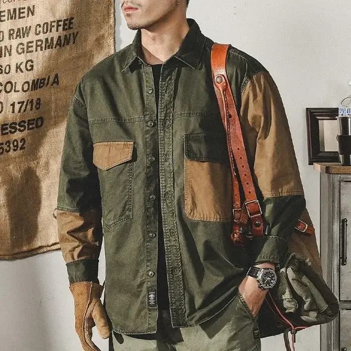 Vestes en denim à boutons pour hommes