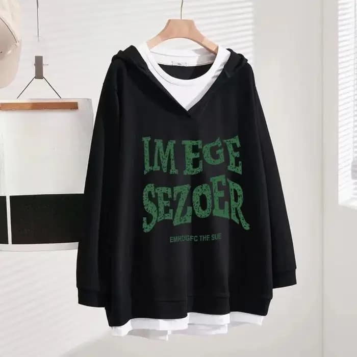 Sweat-shirt à capuche pour femmes deux pièces en Promotion basique 2025 tendance Kpop Designer nouveauté nouveau col en