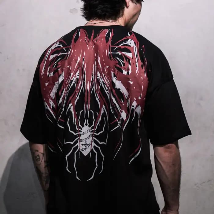 T-shirt gothique crâne araignée