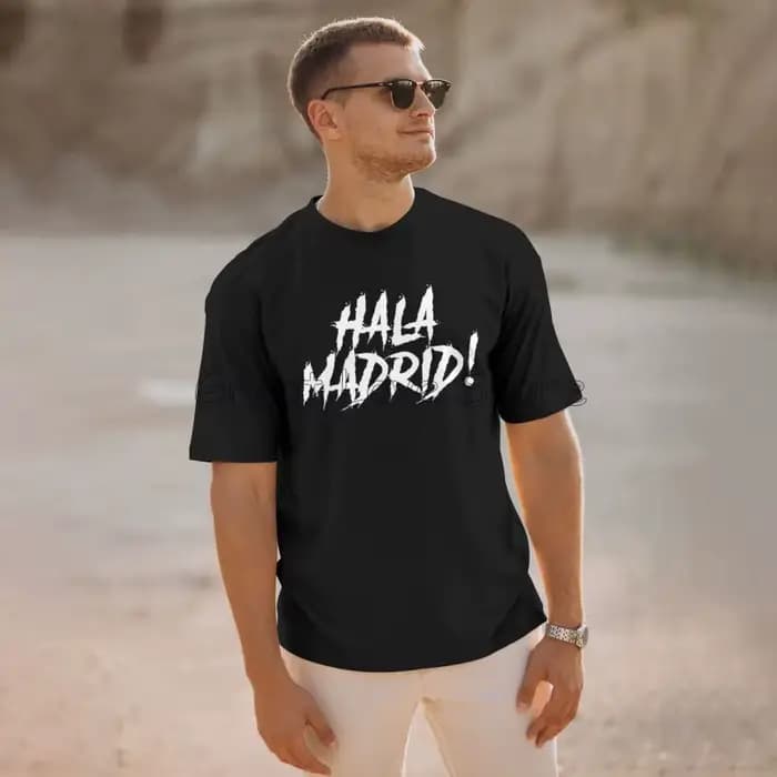 Hala Madrid lettres imprimer graphique T-shirt hommes été coton décontracté à manches courtes t-shirts surdimensionnés
