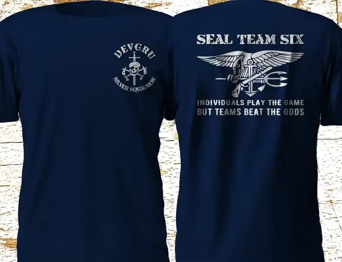 Naval Seal Team 6 Six Devgru Silver Squadron T-Shirt 100% coton col rond été manches courtes décontracté hommes