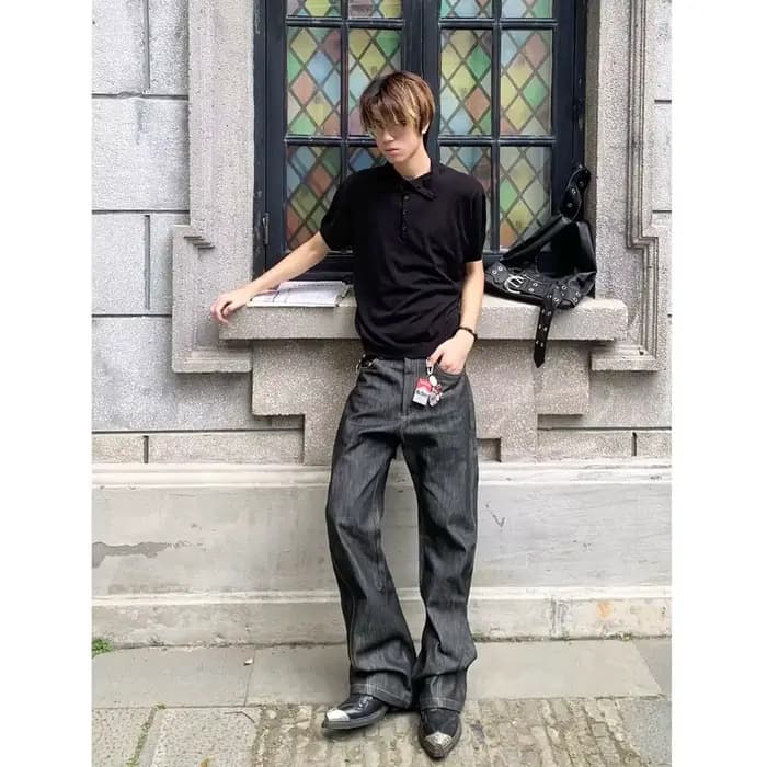 Jeans droits de style japonais