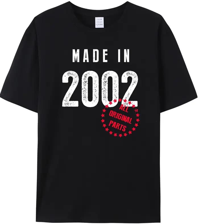 Fabriqué en 2000/2001/2002/2003/2004/2005 petit ami t-shirts Hip Hop cadeau d'anniversaire top t-shirts 100% coton Cool t-shirt