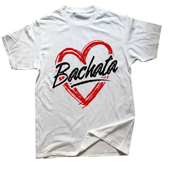 Drôle Bachata coeur amour t-shirts hommes été coton Harajuku manches courtes Streetwear noir Salsa danse
