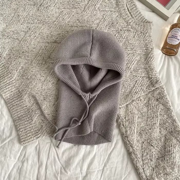 Casquettes à capuche tricotées hiver cagoule chapeaux femmes en plein air plus chaud cordon chapeaux