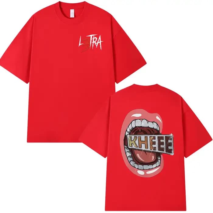 Rappeur Lunaire La L L3TRA KHEEE Album T-shirts Hommes Femmes Hip Hop Mode Manches Courtes T-shirts