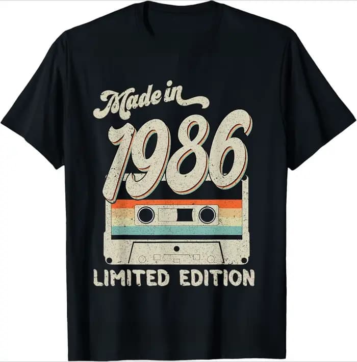 40 ans 1986 anniversaire Vintage rétro 40th cadeau t-shirts hommes Streetwear t-shirt à manches courtes unisexe vêtements amples