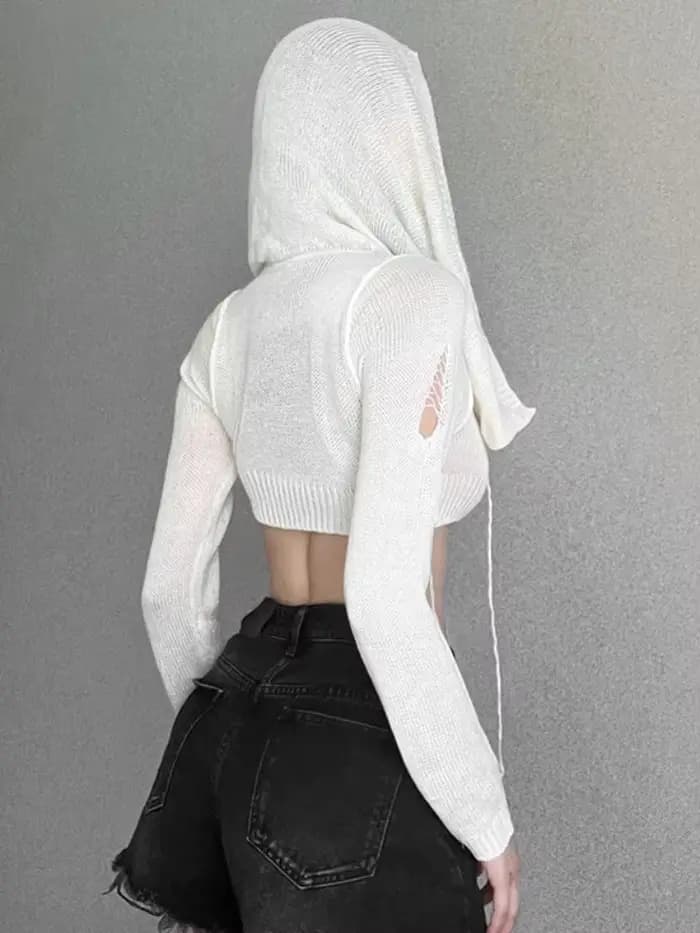 Haut court à capuche pour femmes