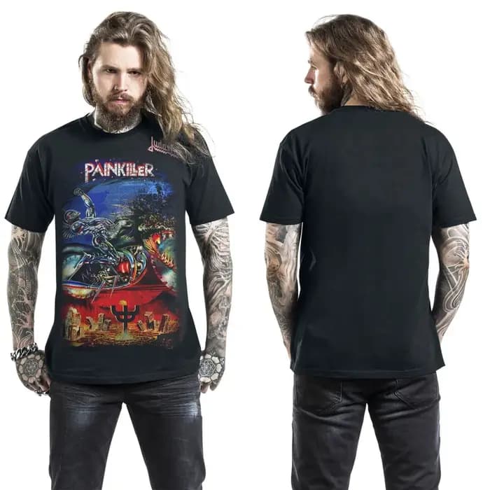 T-shirt en coton avec image graphique Fit Judas Priest, unisexe, manches courtes, marque de mode, tee-shirt de luxe, décontracté, vintage