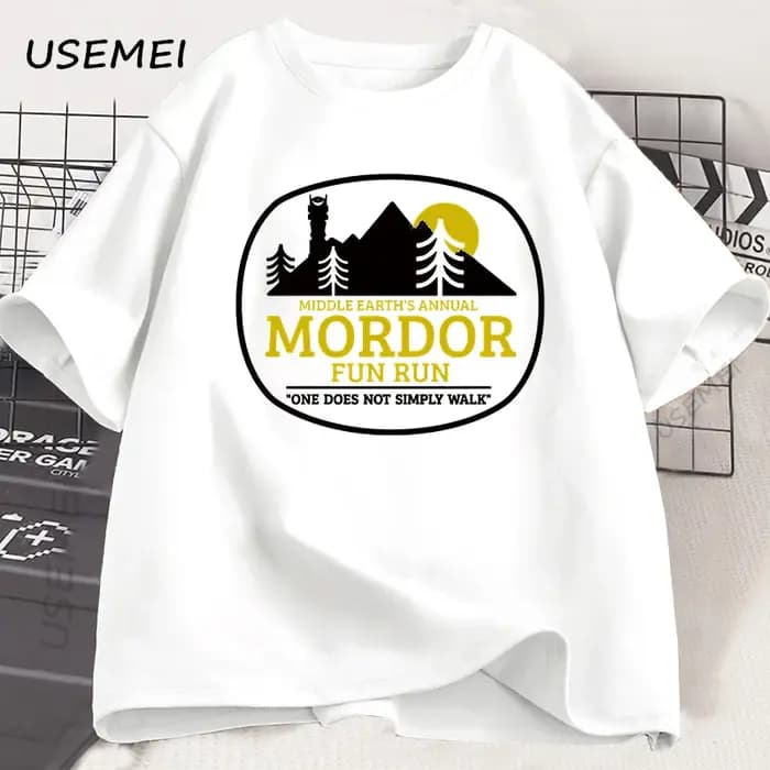 Mordor annuel de la terre du milieu drôle course T-shirt à la mode Vintage coton à manches courtes Harajuku
