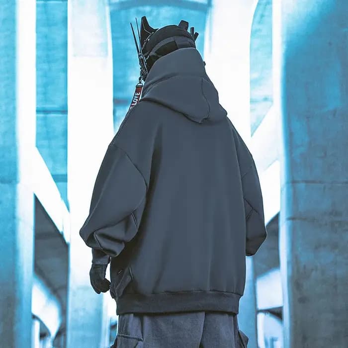 HKSH rapIndustry-Sweat à capuche à col empilé pour homme