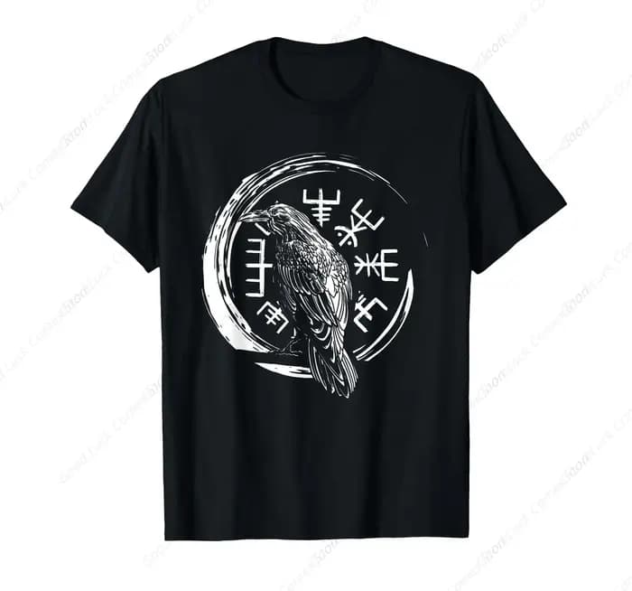 Raven Viking symbole Raven Valhalla T-Shirt 100% coton T-shirts surdimensionnés