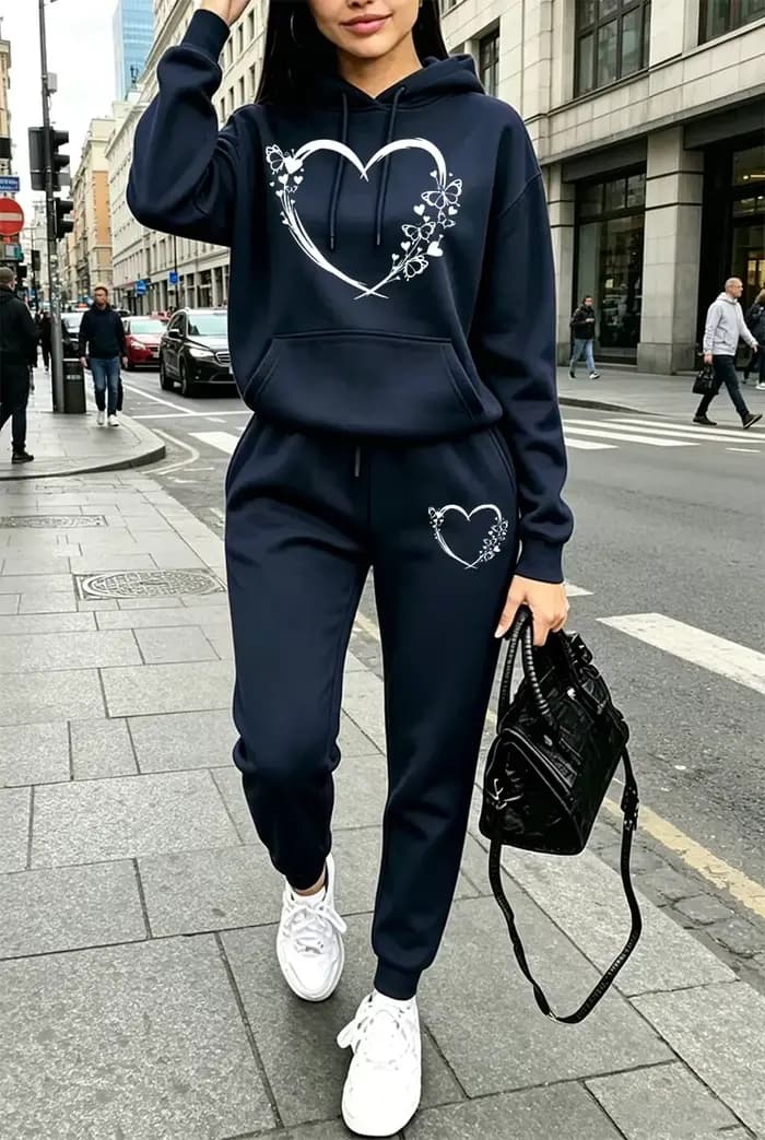 Ensembles décontractés pour femmes : Sweat à capuche et pantalon de sport polyvalents pour l'automne et l'hiver