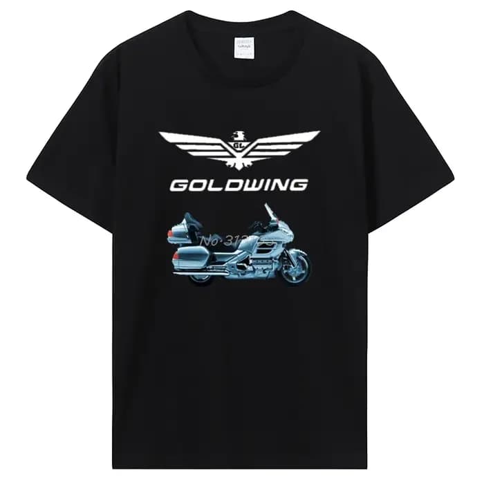 Silver Japanese Motorcycle Goldwing T-shirt Casual Fitness T Shirt Cotton Tops Tees Men's Clothing O
