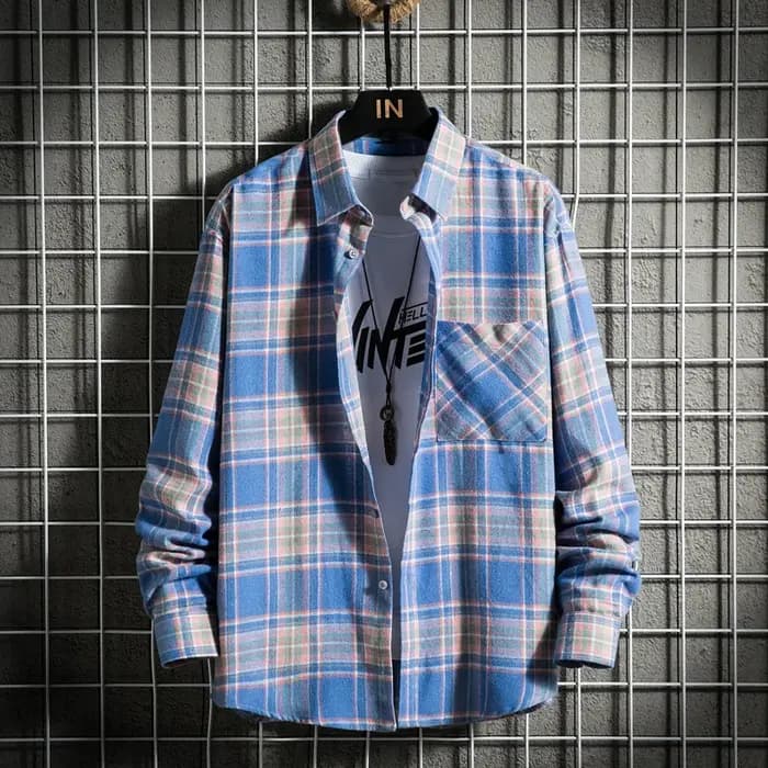Chemise en coton à manches longues pour homme