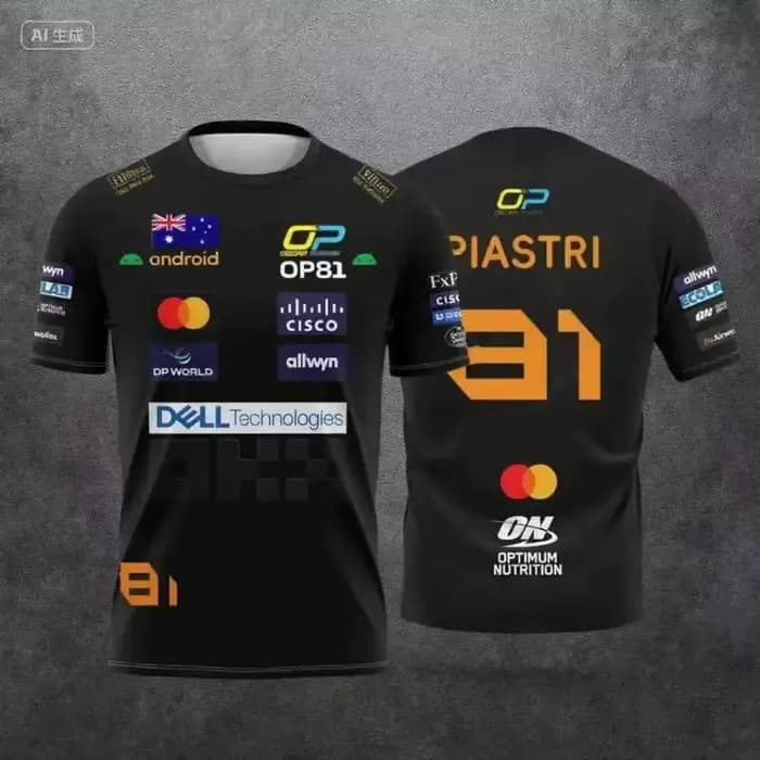 T-shirt Homme et Vêtements Enfant Y2K Femme, Thème Lando Norris 2026, Commémoratif pour Fans, Style Combinaison de Course, Sport et Loisirs d'Été 