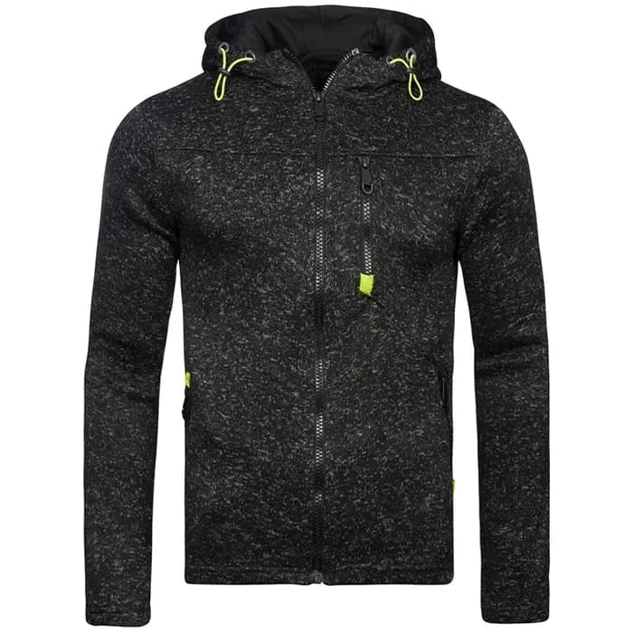 Sweat à capuche pour hommes avec poches latérales à glissière mince laine couleur unie survêtement d