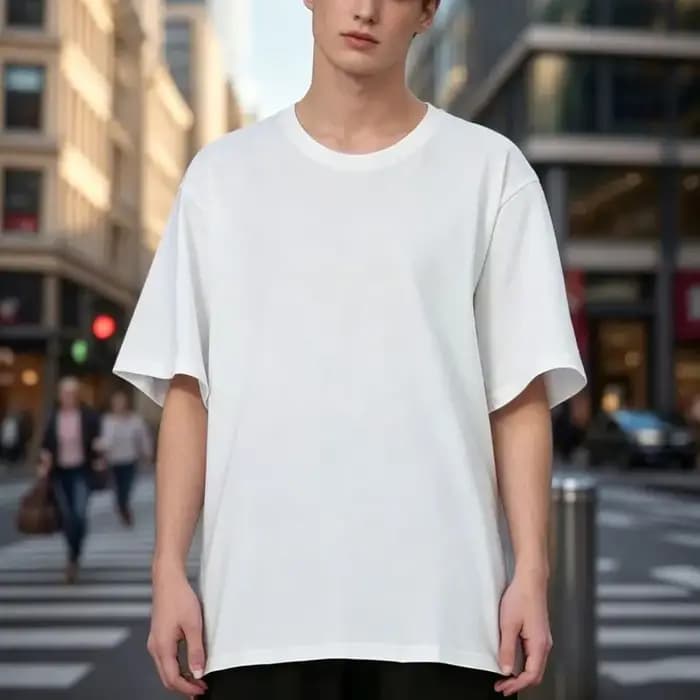 T-shirt blanc surdimensionné pour hommes