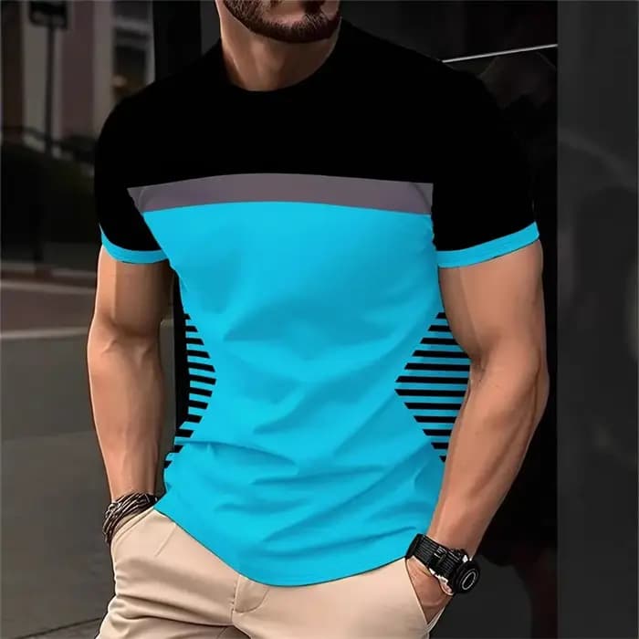 Nouveaux T-shirts graphiques rayés 2026 pour hommes – Mode estivale
