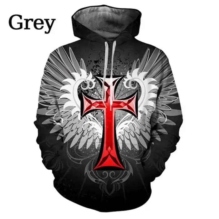 Sweat à capuche imprimé croix de Jésus chrétien pour hommes et femmes