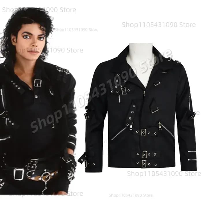 Veste de concert noire style punk avec rivets