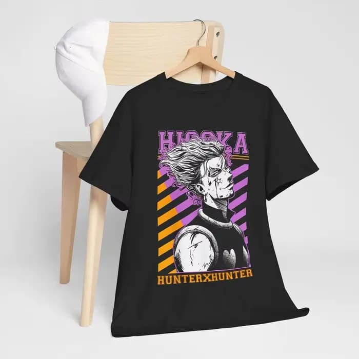 T-shirt noir inspiré de l'anime Hunter X Hunter, Hisoka, cadeau d'anime