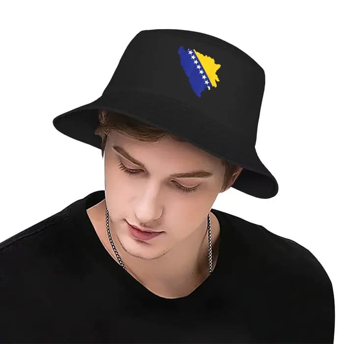 Casquettes Bob d'été avec drapeau et carte de Bosnie-Herzégovine pour hommes et femmes