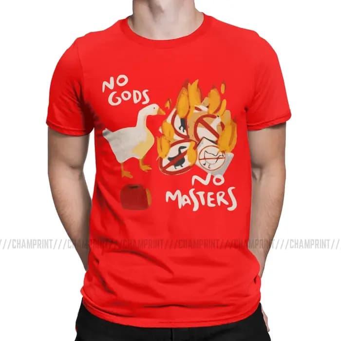 Untitled Goose Game No God No Prix Meme T-shirt drôle pour hommes