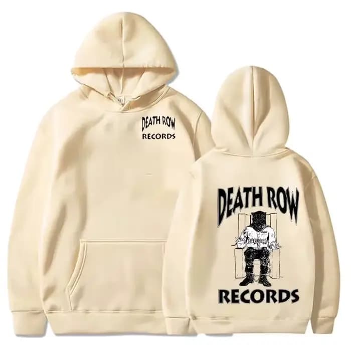 Death Row Inmate Record imprimer Hip-hop rue Cool hommes sweat à capuche automne hiver quotidien en plein air décontracté ample chaud vêtements de sport