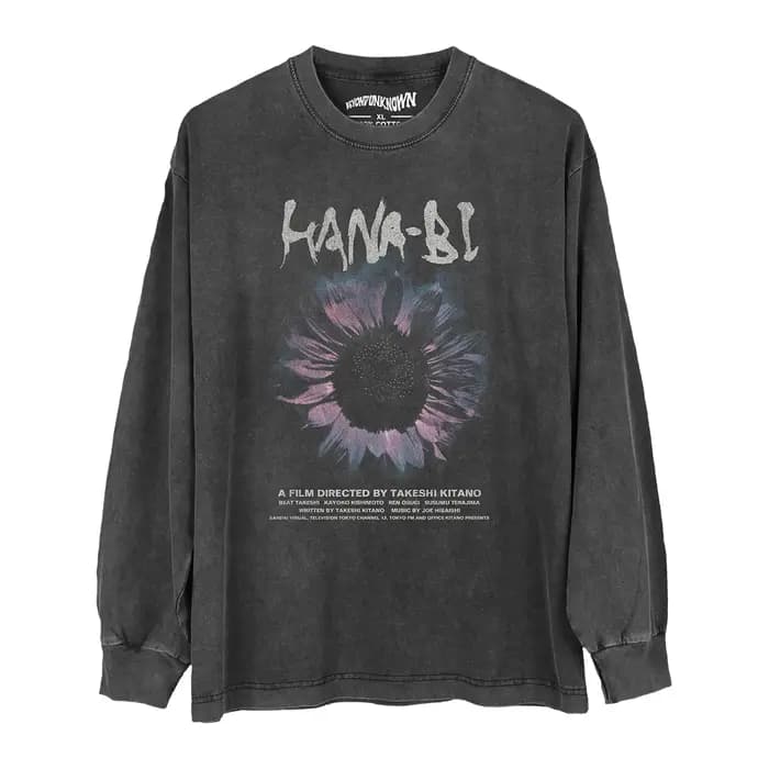 Hana-Bi T-Shirt travaux d'incendie film japonais Takeshi Kitano Sonatine une scène à la mer été coton