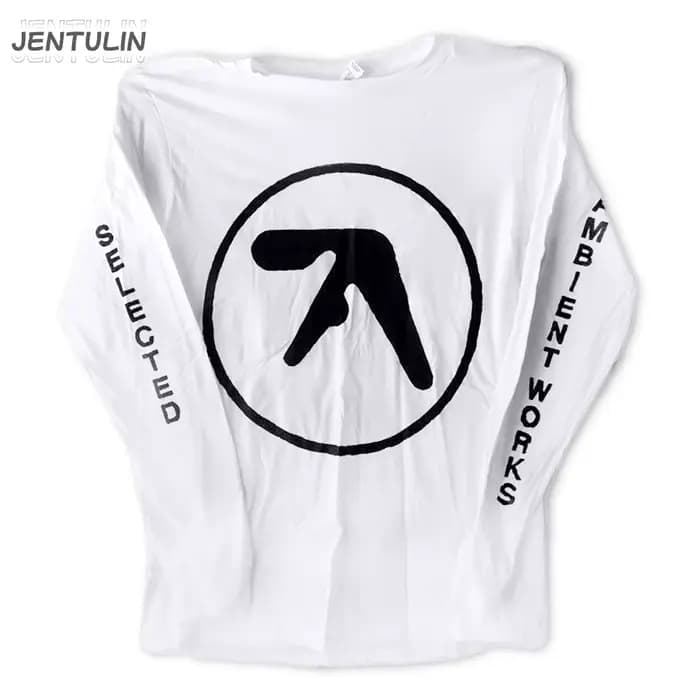 Harajuku Streetwear vêtements pour hommes Rock Aphex t-shirt graphique double surdimensionné Hip Hop Goth coréen hauts à manches longues t-shirts en coton Y2k