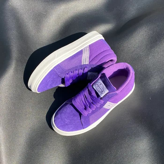 Baskets mi-hautes violettes automne-hiver pour le quotidien
