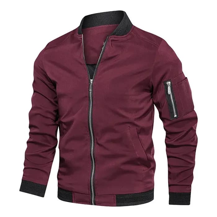 Veste bombardier légère et décontractée pour homme, coupe-vent de sport, manteau à fermeture éclair