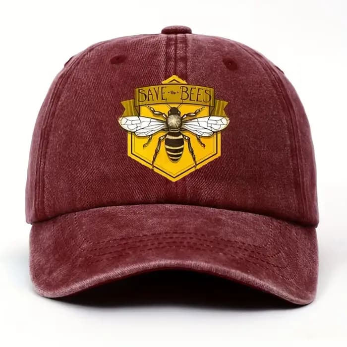 Casquette de baseball imprimée abeille au design simple pour hommes et femmes