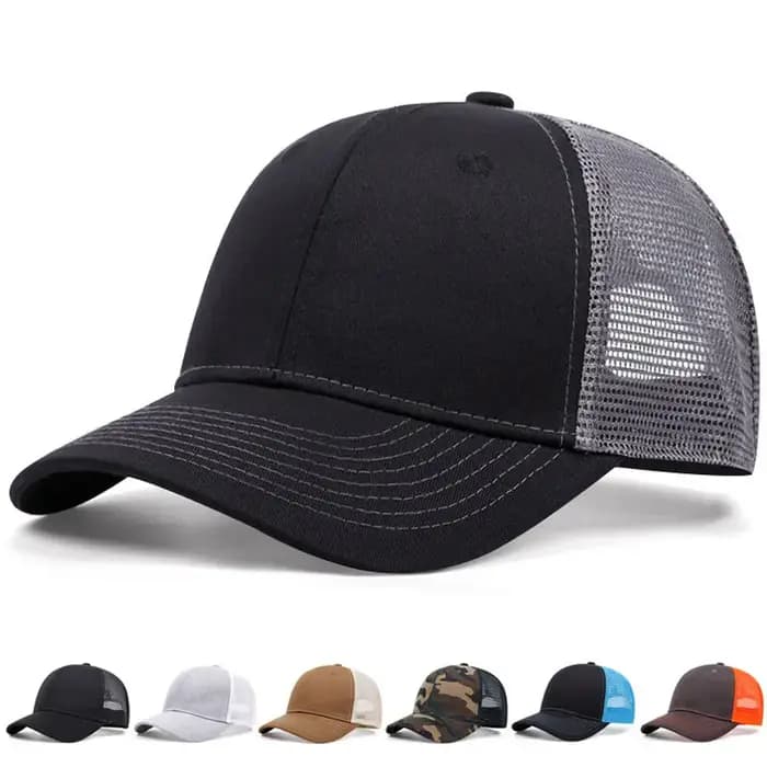 1 casquette de baseball en maille respirante pour femmes et hommes, casquette filet adulte à visière légèrement incurvée, chapeau d'été respirant et pare-soleil, casquette de camionneur printemps