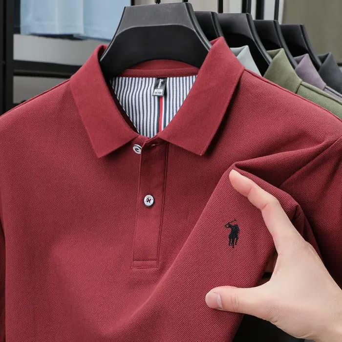 100% pur coton été nouveau à la mode hommes à manches courtes de luxe personnalisé polo d'affaires b
