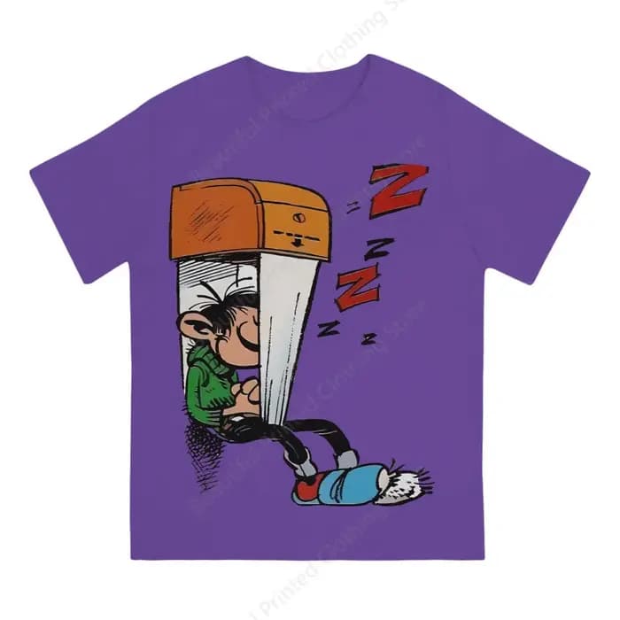 T-shirt à manches courtes pour hommes et femmes, imprimé Cool Gaston Lagaffe, Économie en coton à la