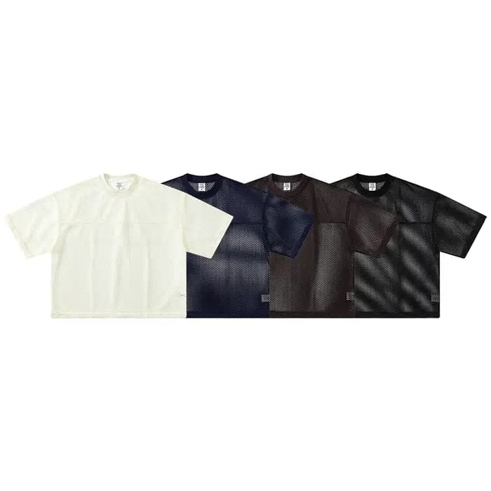 T-shirt en maille pour homme haut de gamme, coupe ample, style estival, déchiré, design polyvalent, manches courtes, décontracté