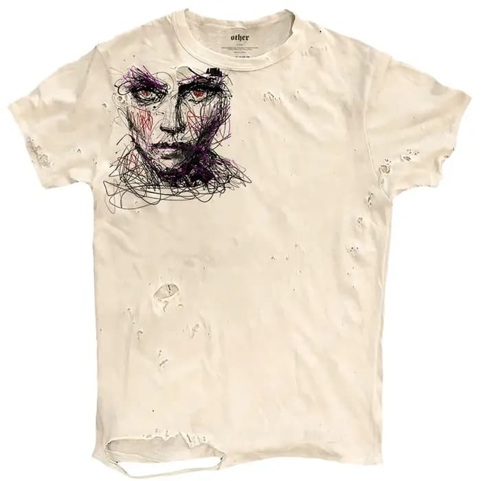 Graffiti déchiré hommes t-shirts Punk Harajuku Streetwear