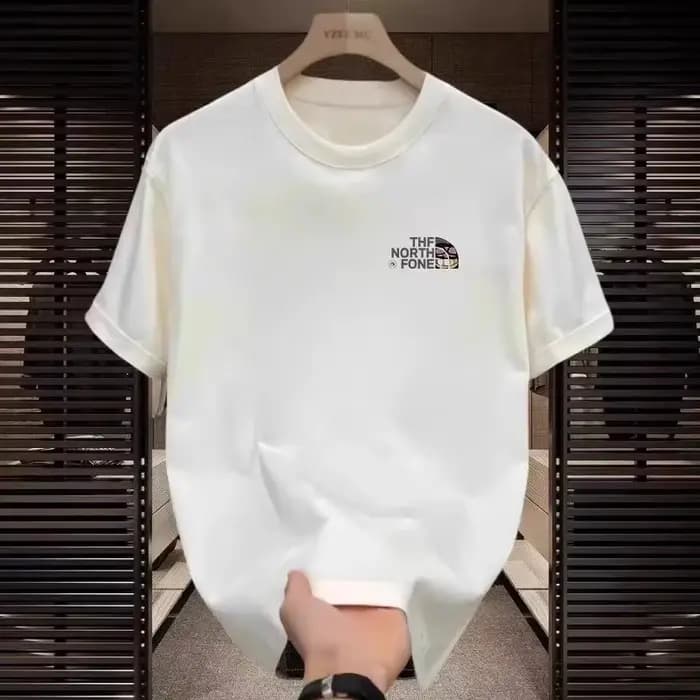 T-shirt imprimé tendance décontracté pour hommes, coupe simple et ample, adapté à un usage quotidien