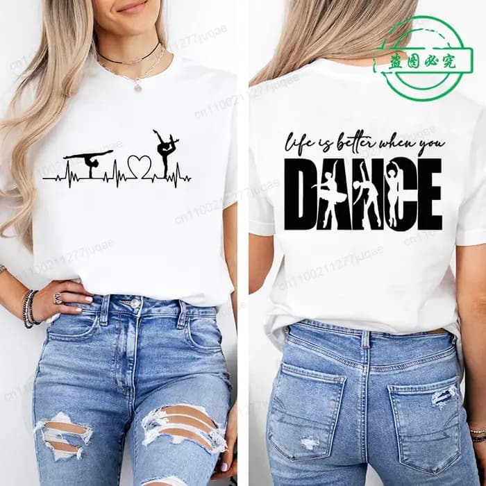 T-shirts imprimés amusants « Life Is Better » pour femmes