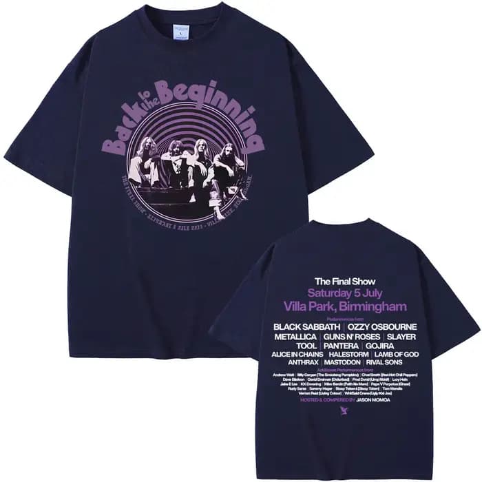 Heavy Metal Rock Band Black Sabbath et Ozzy Osbourne Retour au début T-shirts Hommes Femmes Vintage Gothique Style Punk T-shirt
