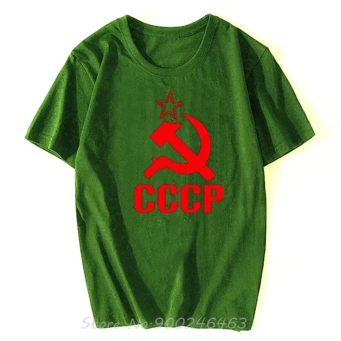 Nouveau coton CCCP lettre motif hommes T-shirt mode à manches courtes haut col en o