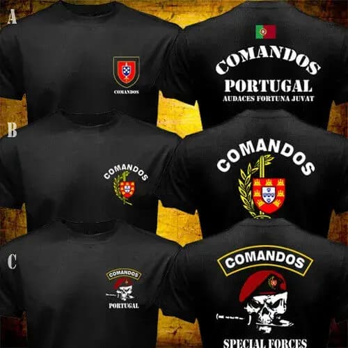 T-shirt militaire des Forces spéciales de l'armée portugaise pour hommes