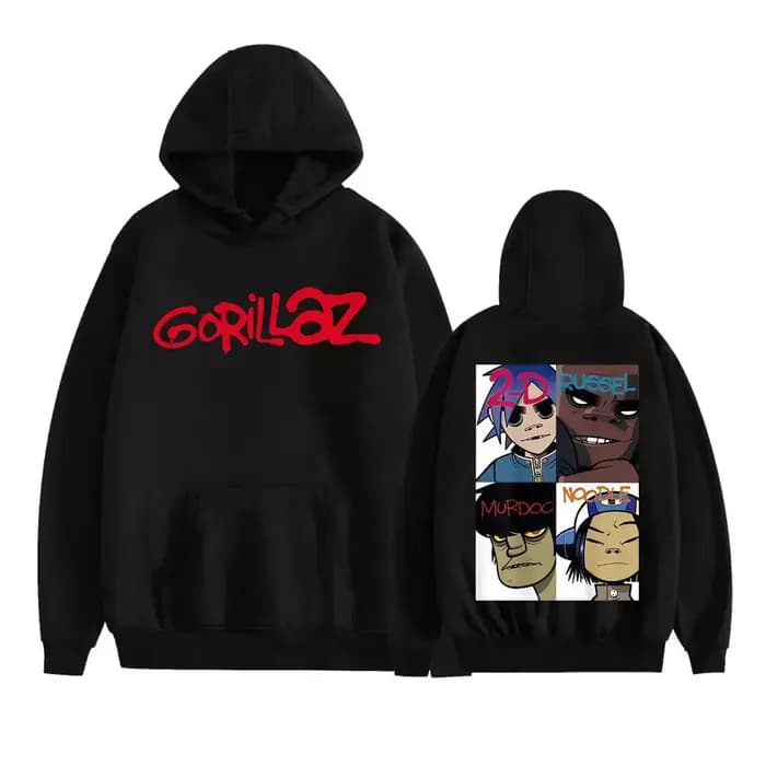 Gorillaz bande visage Arts graphique à capuche hommes femmes vêtements rétro dessin animé à manches longues sweat mode