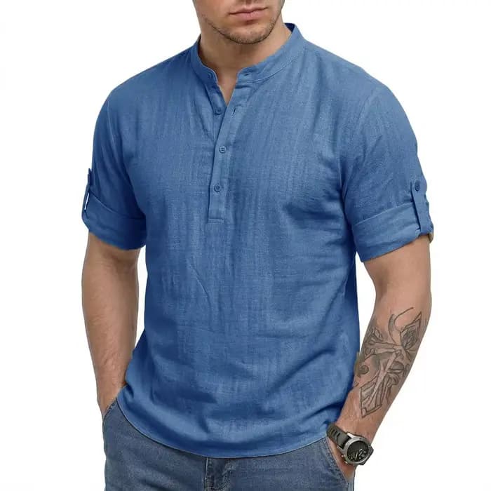 Nouvelle Chemise en Lin à Manches Longues pour Homme, Chemises Décontractées de Luxe pour Hommes, T-