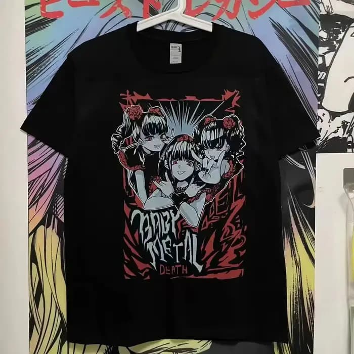 Babymetal Japan Band T-shirt pour hommes et femmes, style hip-hop rock, décontracté, manches courtes