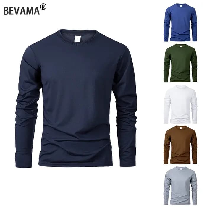 T-shirts à manches longues pour hommes T-shirts décontractés à col rond évacuant l'humidité hauts po