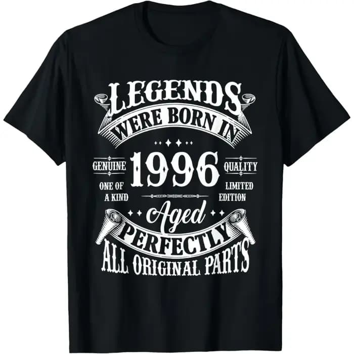 30e anniversaire Vintage né en 1996 30 ans B-day t-shirts hommes Humor Streetwear t-shirt à manches courtes unisexe vêtements amples